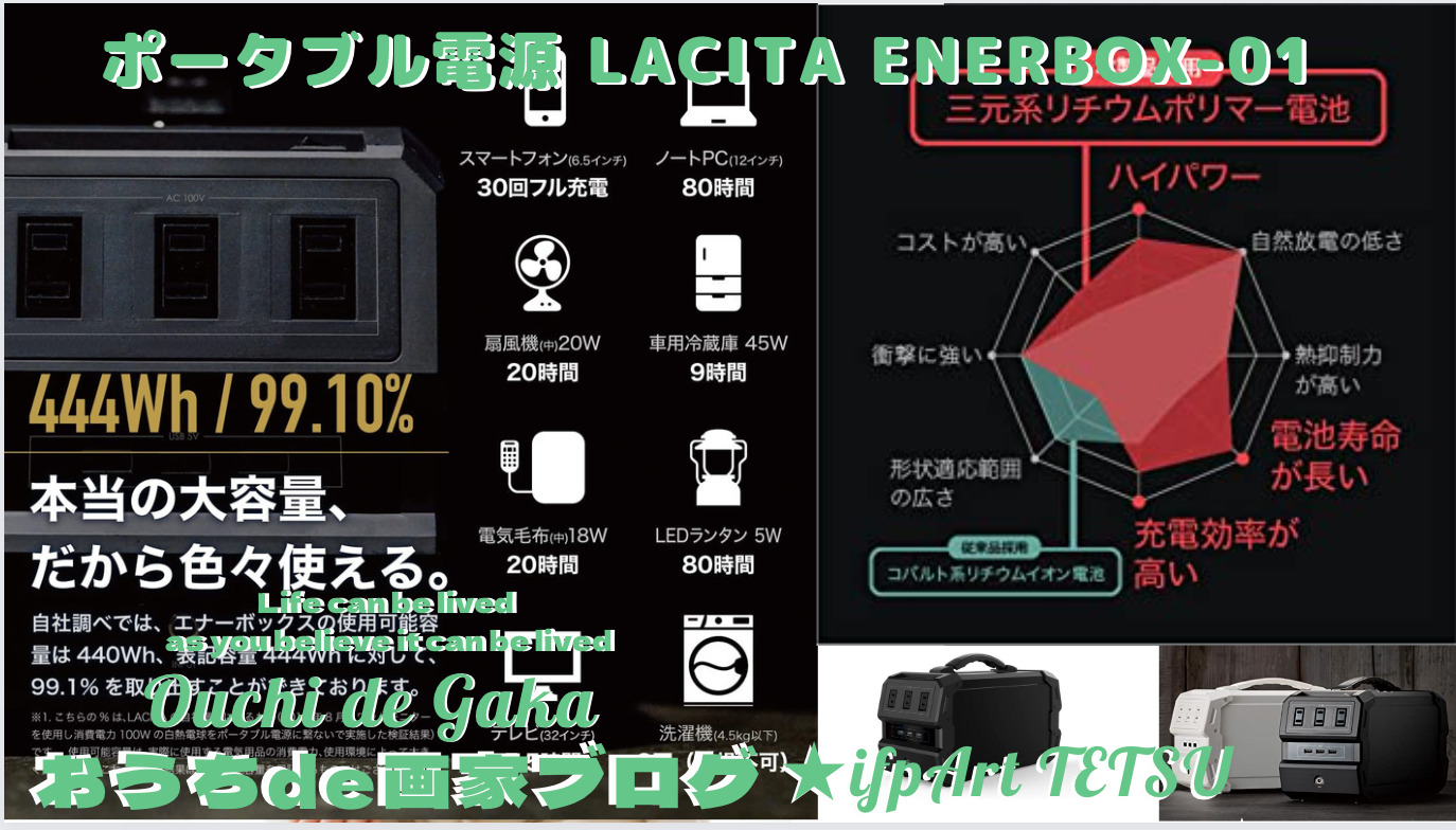 LACITA ポータブル電源 ENERBOX CITAEB-01 ブラック